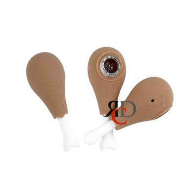 SILICONE HAND PIPE CHICKEN LEG SP453 1CT